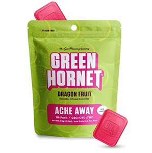 Green Hornet Ache Away 100MG THC/200MG CBC/120MG CBD Dragon Fruit