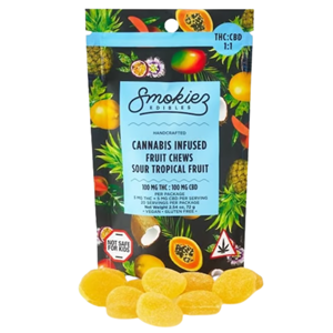 Smokiez 100mg CBD,100mg THC Sour Tropical Gummies