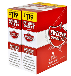 2 Pack-Swisher Sweets Cigarillos (Tobacco)
